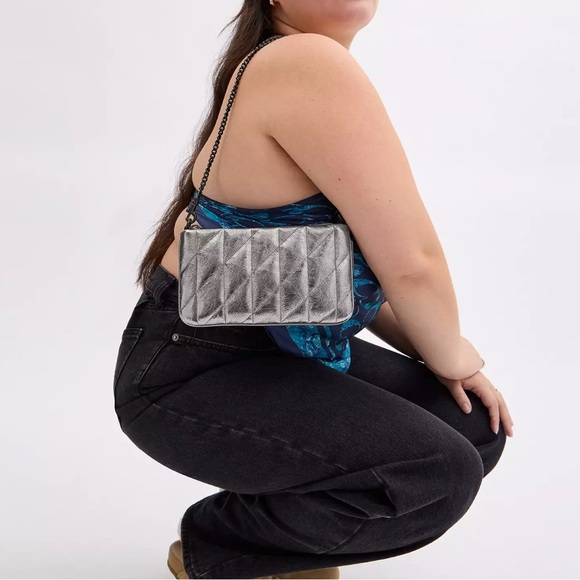 COACH Bundle•Quilted Leather Pouch Bag and Card Case in Metallic Anthracite - Picture 5 of 11